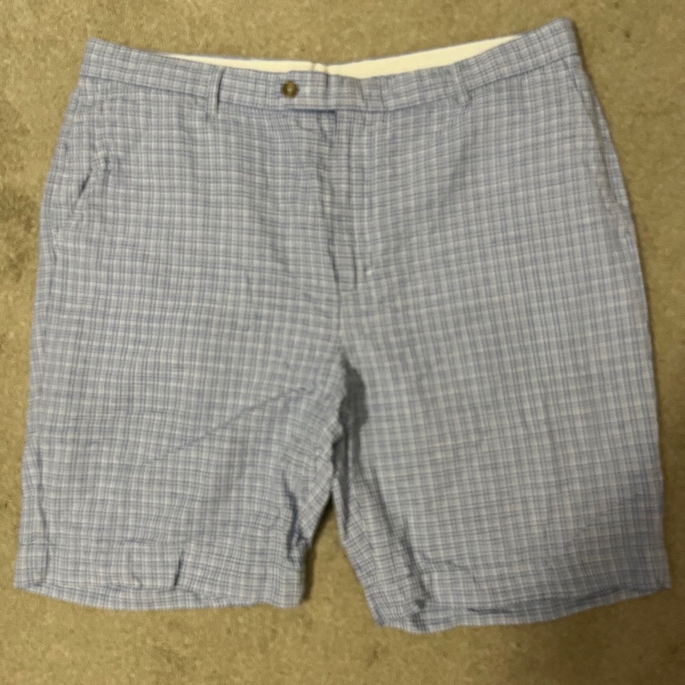 Fairway and Greene blue plaid shorts